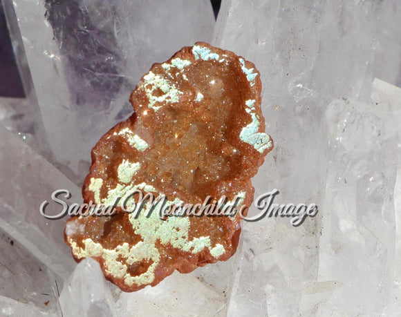 Orange Aura Agate Crystal Geode