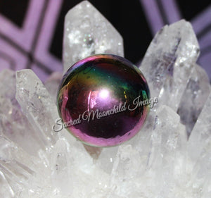 Rainbow Crystal Aura Quartz Sphere