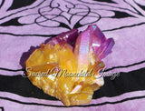 Purple & Yellow Aura Quartz Crystal Cluster