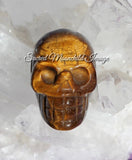 Tiger Eye Skull Drilled Carving