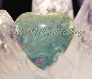 Ruby Fuchsite Heart Carving