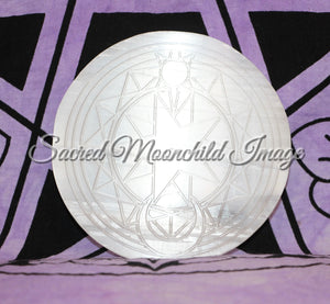 Star, Sun & Moon Selenite Plate