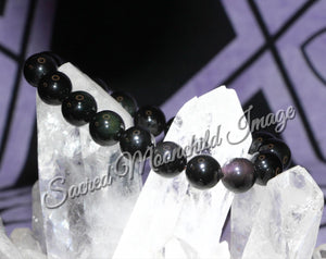 Rainbow Obsidian Bead Bracelet