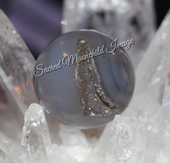 Agate Crystal Sphere With Druzy