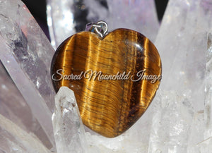 Tiger Eye Heart Pendant