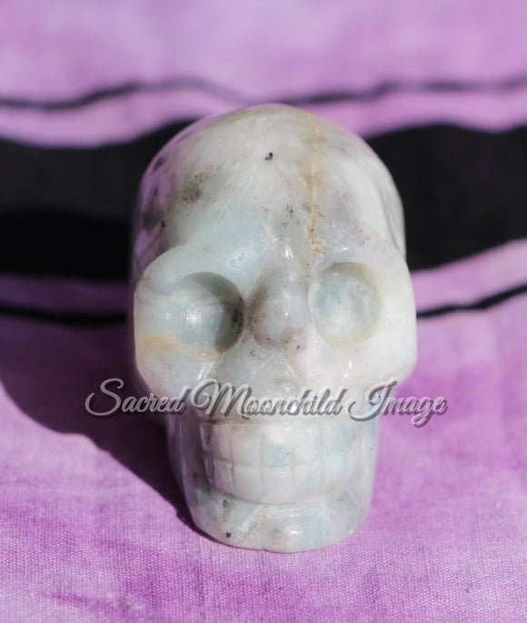 Amazonite Skull Carving