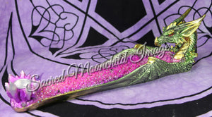 Crystal Green Dragon Incense Holder