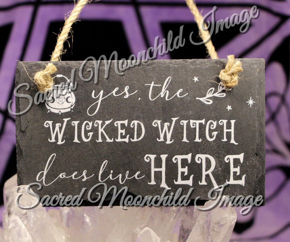 Witch Slate Plaque Sign
