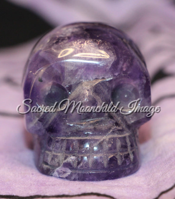 Amethyst Skull Carving