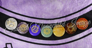 Chakra Stone Set Gold Engraving