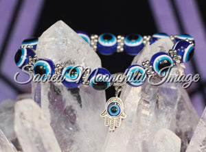 Blue Evil Eye Protection Bracelet Hamsa Charm