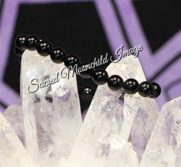 Obsidian Bead Crystal Bracelet