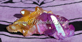 Purple & Yellow Aura Quartz Crystal Cluster