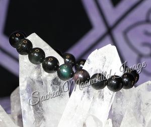 Rainbow Obsidian Bead Bracelet