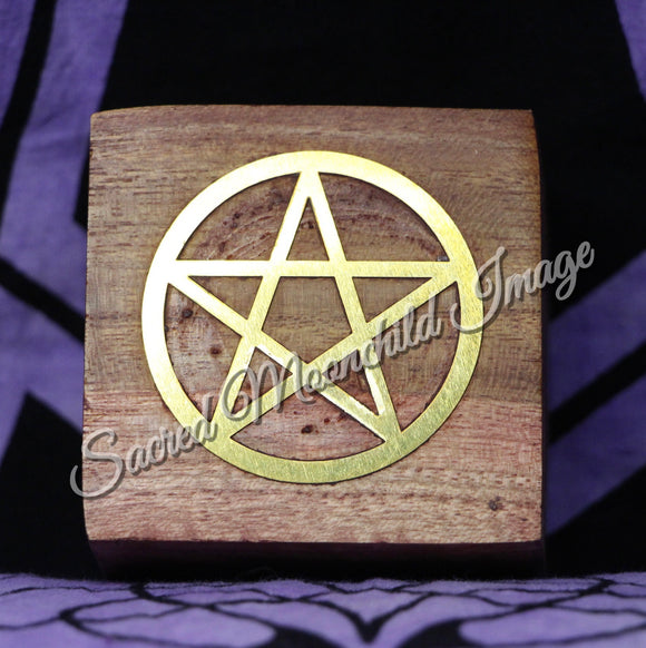 Wooden Box With Brass Pentacle