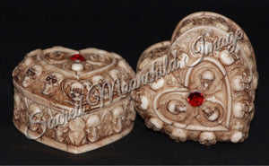 Skull Heart Shaped Trinket Box