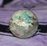 Chrysocolla Crystal Sphere