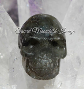 Labradorite Crystal Skull Carving