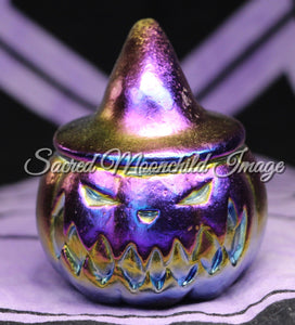 Rainbow Crystal Aura Quartz Witch Pumpkin