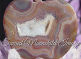 Aura Agate Apple Carving With Druzy