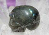 Labradorite Crystal Skull Carving