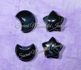 Blue Tiger Eye Mini Moon Carving