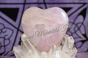 Rose Quartz Heart With Gold Trim