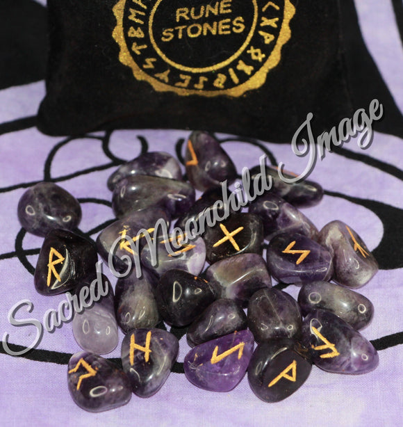 Amethyst Rune Stone Set