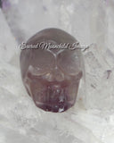 Rainbow Fluorite Crystal Skull Carving