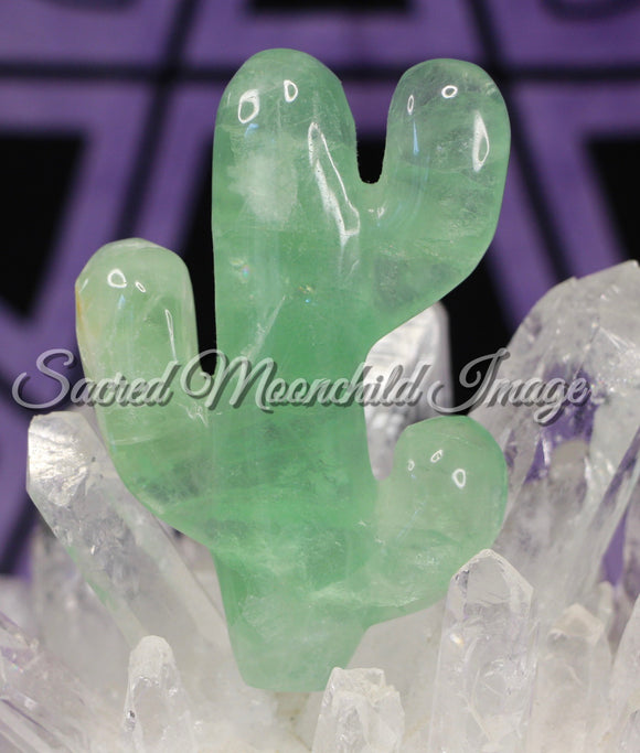 Fluorite Cactus Carving