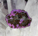 Purple & Gold Aura Agate Crystal Geode