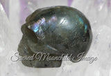 Labradorite Crystal Skull Carving