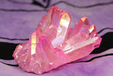 Pink Aura Quartz Crystal Cluster