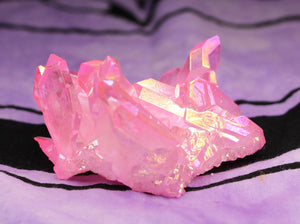 Pink Aura Quartz Crystal Cluster