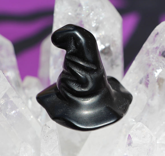 Obsidian Witch Hat Carving