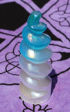 Selenite Aura Horn Blue