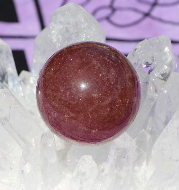 Muscovite Strawberry Quartz Crystal Sphere