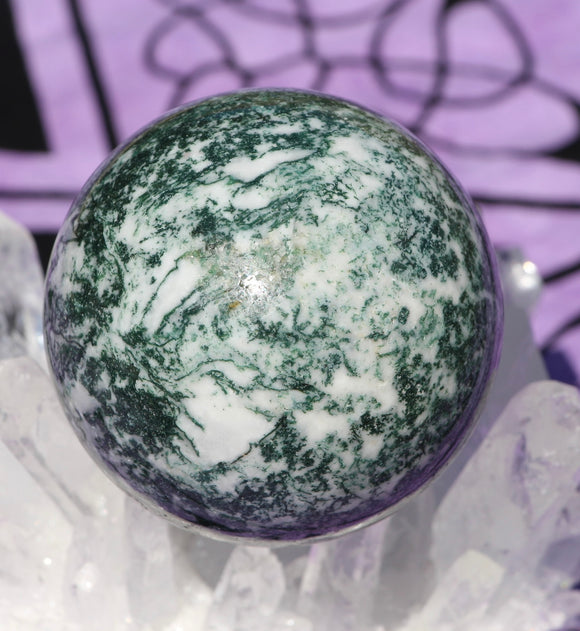 Moss Agate Crystal Sphere