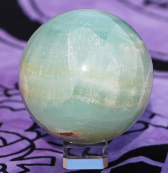 Pistachio Calcite Crystal Sphere A Grade